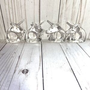 Vintage 1980’s Bijan Lucite Unicorn Napkin Rings Set of 4